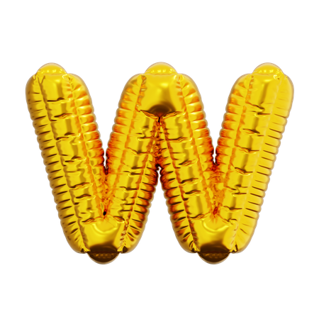 Letter W Balloon  3D Icon