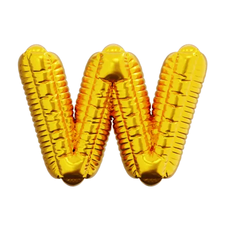 Letter W Balloon  3D Icon