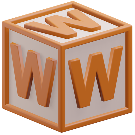 Letter W Cube  3D Icon