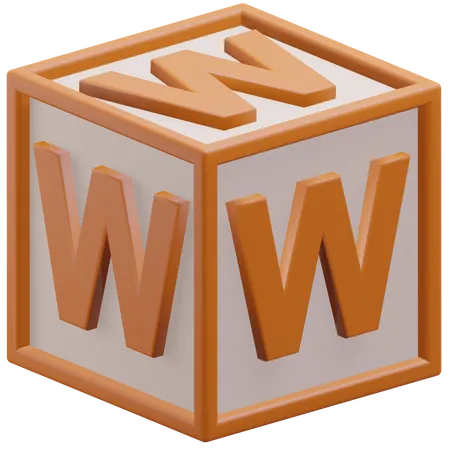 Letter W Alphabet At The Block 3 D Icon Illustration With Transparent Background 3D Icon