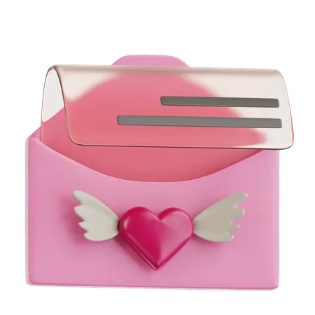 Letter with a Heartfelt Message  3D Icon