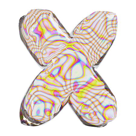 문자 x  3D Icon