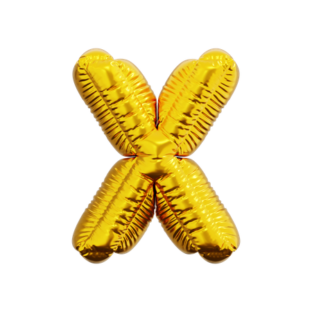 Letter X Balloon  3D Icon