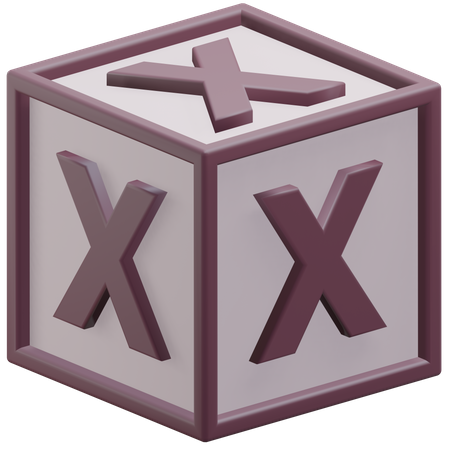 Letter X Cube  3D Icon