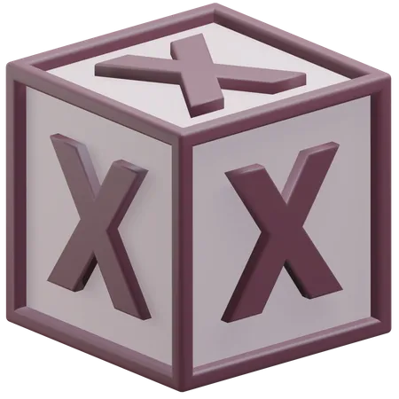 Letter X Alphabet At The Block 3 D Icon Illustration With Transparent Background 3D Icon