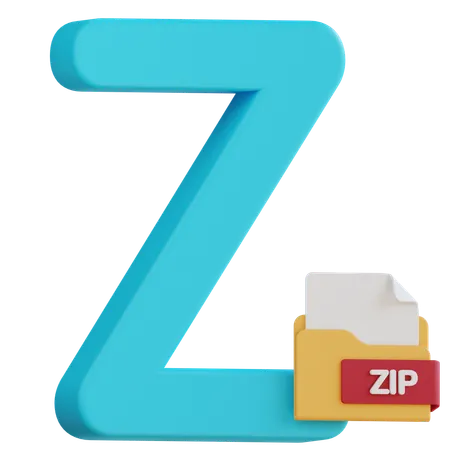 3 D Letter Z With Isolated Background 3D Icon