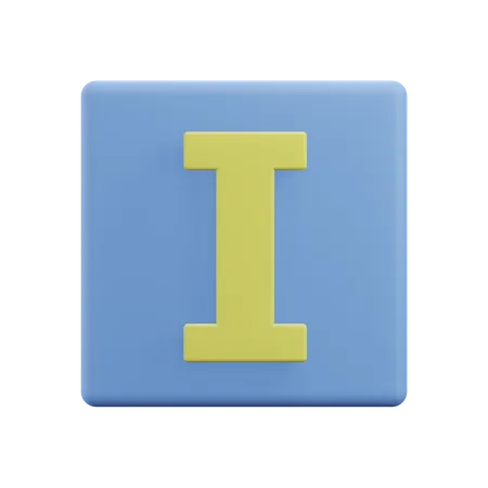 Letters I 3D Icon
