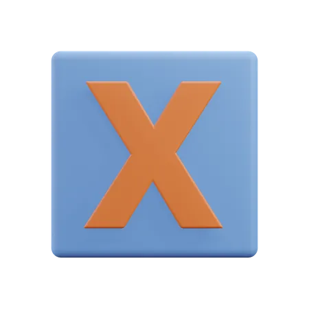Letters X 3D Icon