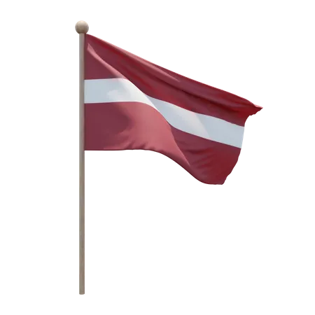 Lettland Fahnenmast  3D Flag
