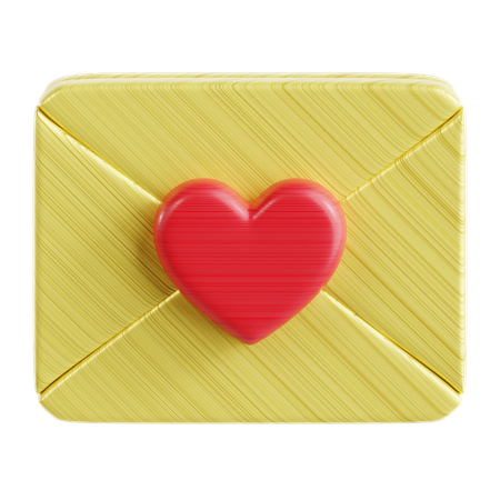 Lettre d'amour fermée  3D Icon