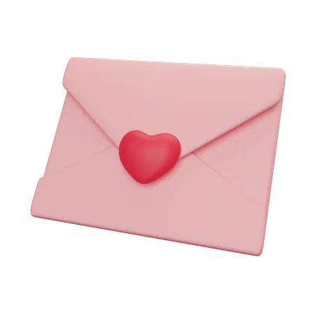 Lettre d'amour fermée  3D Icon