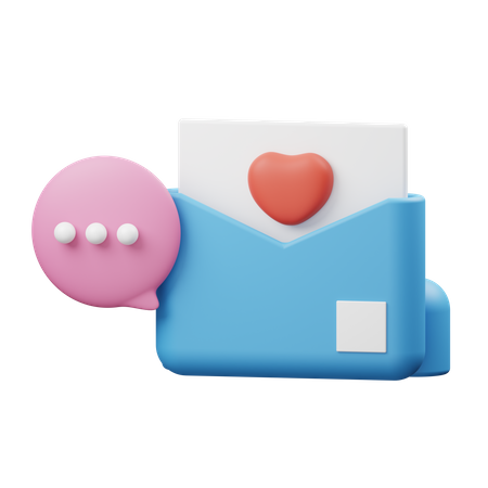 Lettre d'amour  3D Illustration