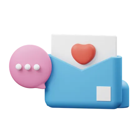 Lettre d'amour  3D Illustration