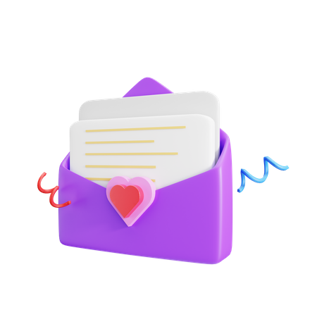 Lettre d'amour  3D Illustration