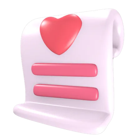 Lettre d'amour  3D Illustration