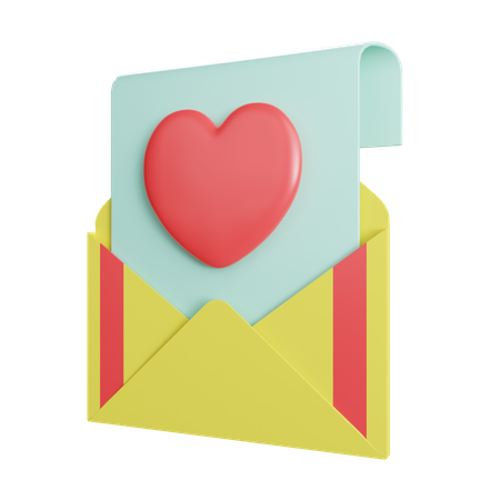 Lettre d'amour  3D Illustration