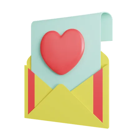 Lettre d'amour  3D Illustration