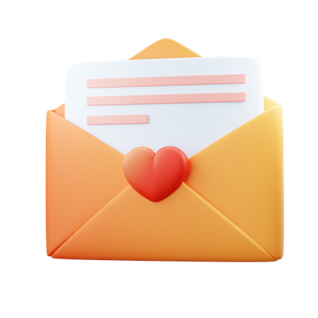 Lettre d'amour  3D Illustration