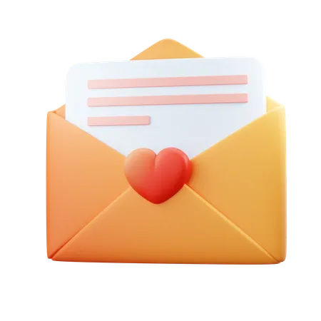 Lettre d'amour  3D Illustration