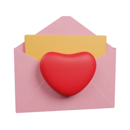 Lettre d'amour  3D Illustration