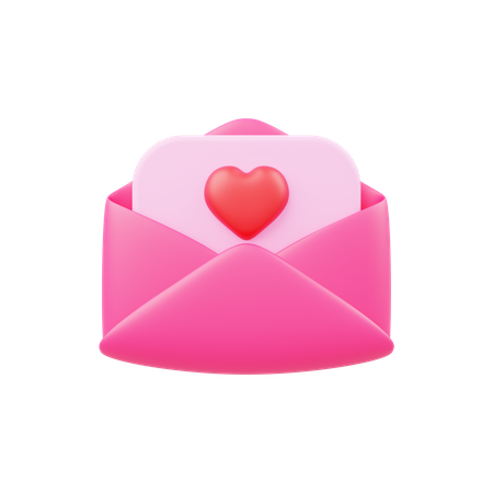 Lettre d'amour  3D Illustration