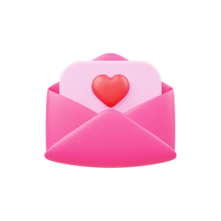 Lettre d'amour  3D Illustration