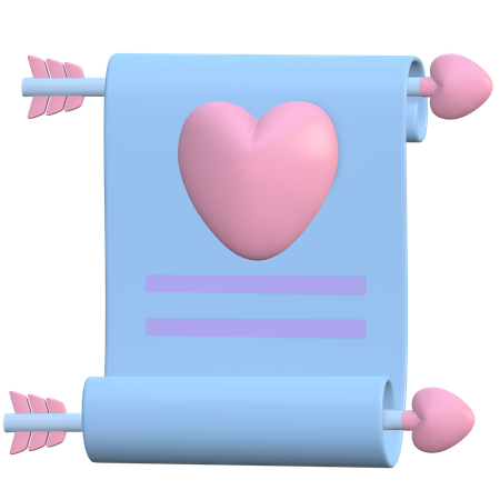 Lettre d'amour  3D Illustration