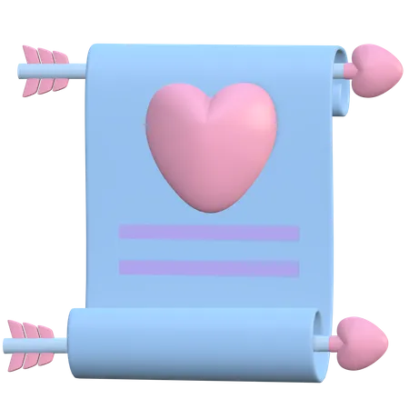 Lettre d'amour  3D Illustration