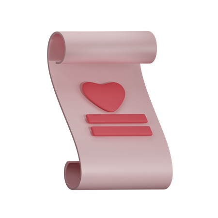 Lettre d'amour  3D Illustration