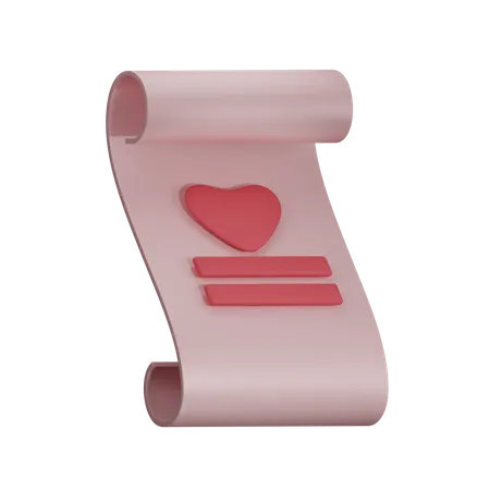 Lettre d'amour  3D Illustration