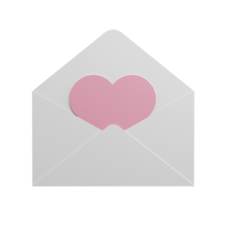 Lettre d'amour  3D Illustration