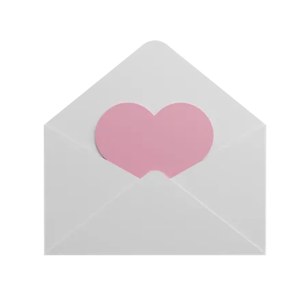 Lettre d'amour  3D Illustration