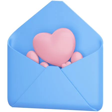 Lettre d'amour  3D Illustration