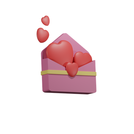 Lettre d'amour  3D Illustration