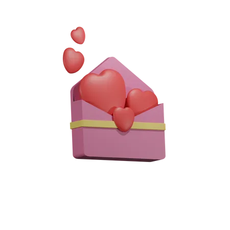 Lettre d'amour  3D Illustration