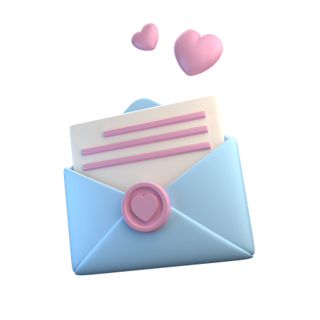 Lettre d'amour  3D Illustration