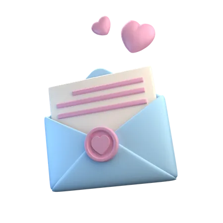 Lettre d'amour  3D Illustration