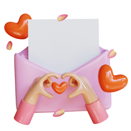 Lettre d'amour  3D Illustration