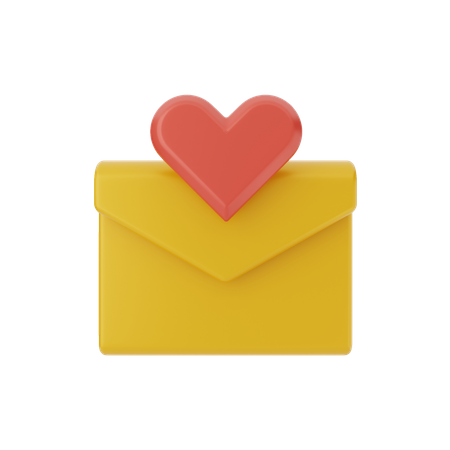 Lettre d'amour  3D Illustration