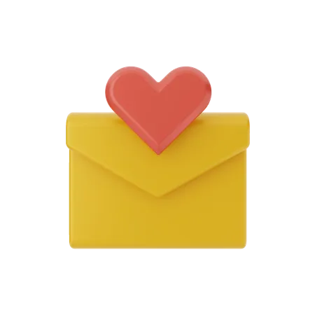 Lettre d'amour  3D Illustration