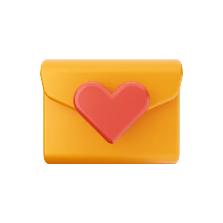 Lettre d'amour  3D Illustration