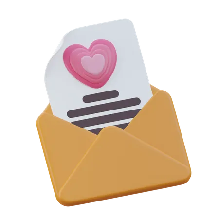 Lettre d'amour  3D Icon