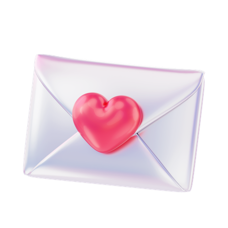 Lettre d'amour non ouverte  3D Icon