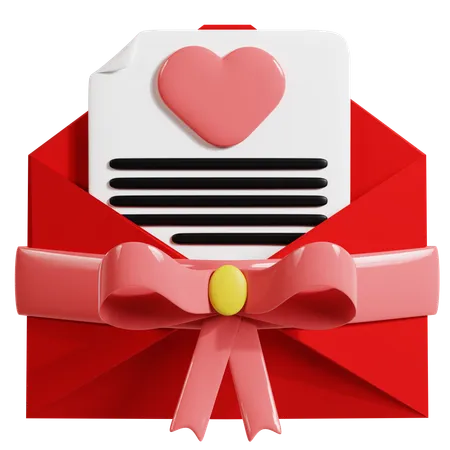 Lettre de la Saint Valentin  3D Icon