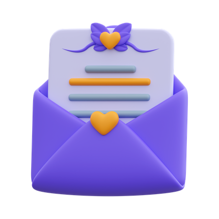 Lettre de mariage  3D Icon