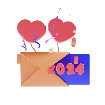 Lettre du nouvel an  3D Icon