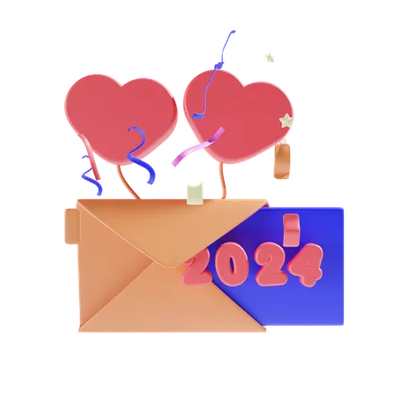 Lettre du nouvel an  3D Icon