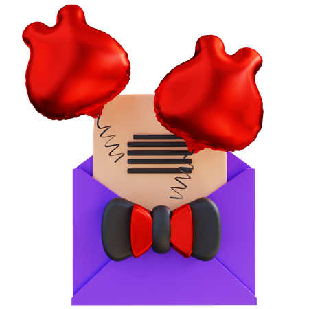 Lettre d'invitation à une fête  3D Icon