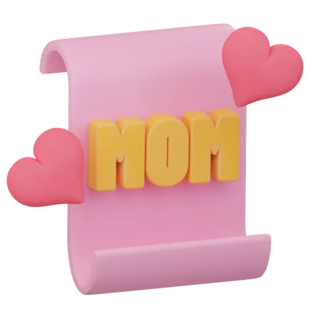 Lettre de fête des mères  3D Icon