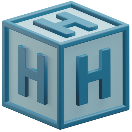 Lettre h cube  3D Icon